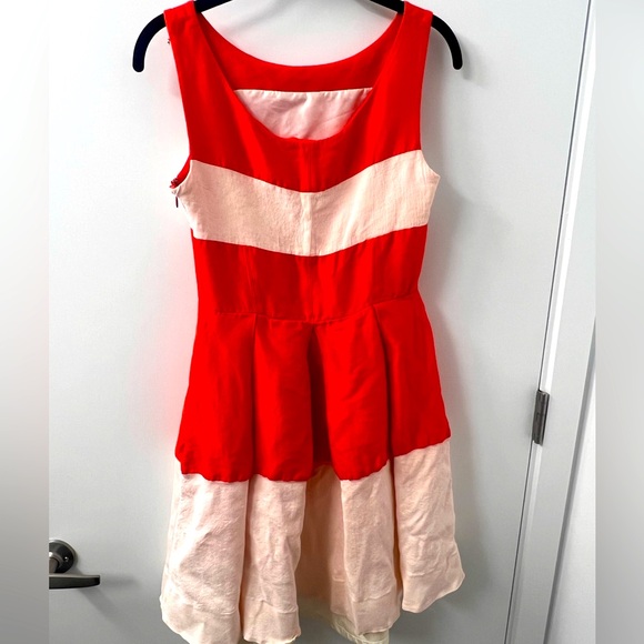 kate spade Dresses & Skirts - Kate Spade Warm Red-Orange & Ivory Dress Size 4